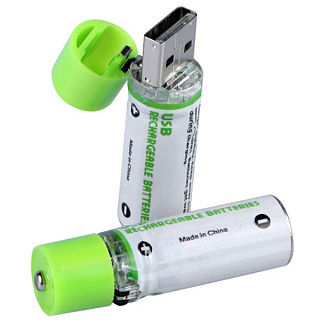 картинка Батарейки аккумуляторные AA от USB 1450mAh T10333 от интернет-магазина К1-СТРОЙ