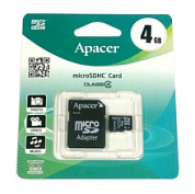 картинка Карта памяти 4GB microSDHC Card Class 4+SD adapter Apacer от интернет-магазина К1-СТРОЙ
