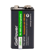 картинка Батарейка аккумуляторная КРОНА 9V 200мАч Varta 250мАч GoPower от интернет-магазина К1-СТРОЙ