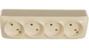 картинка Розетка 4-х местная открытой установки без заземления 16А 220В слоновая кость IONICH от интернет-магазина К1-СТРОЙ