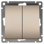 картинка Выключатель 2-клавишный 10А Шампань А0023-Br Universal Афина от интернет-магазина К1-СТРОЙ