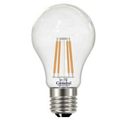 картинка Лампа светодиодная FILAMENT A60 6W E27 2700K GENERAL от интернет-магазина К1-СТРОЙ