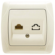 картинка Розетка компьютерная 1XRJ45 CAT5E крем Viko Carmen от интернет-магазина К1-СТРОЙ