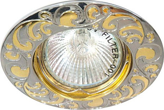 картинка Светильник встраиваемый MR16 G5.3 хром-золото, DL2005 от интернет-магазина К1-СТРОЙ