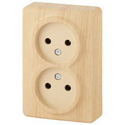 картинка Розетка 2х2P 11-2202-11, 16A-250В IP20 ОУ сосна, Эксперт Эра от интернет-магазина К1-СТРОЙ