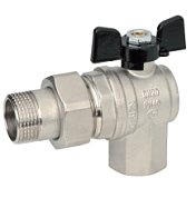 картинка Кран шаровый американка 1/2" угловой бабочка BUGATTI от интернет-магазина К1-СТРОЙ