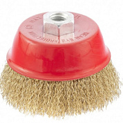 картинка Щетка для УШМ, 125 мм, М14, "чашка", латунированная витая проволока Matrix от интернет-магазина К1-СТРОЙ
