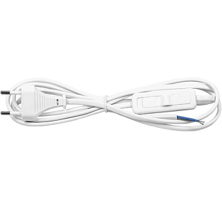 картинка Сетевой шнур с выключателем 230V 1.5м. белый от интернет-магазина К1-СТРОЙ