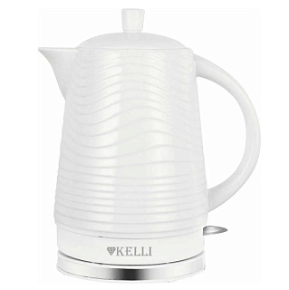 картинка Чайник керамический 1.8л KL-1809 Белый KELLI от интернет-магазина К1-СТРОЙ