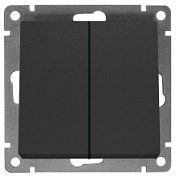 картинка Выключатель 2-клавишный 10А графит А0023-Gr Universal Афина от интернет-магазина К1-СТРОЙ