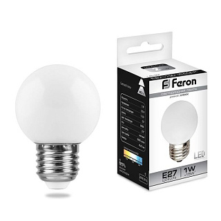картинка Лампа светодиодная 1W 230V E27 6400K LB-3725115 Feron от интернет-магазина К1-СТРОЙ