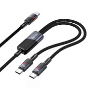 картинка Кабель для зарядки 2 в 1 Type-C to Type-C 100W / Type-C to Type-C PD 100W U139 1.2м черный HOCO от интернет-магазина К1-СТРОЙ