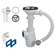 картинка Бутылочный сифон 3 1/2x40, с переливом прямоугольным и круглым Б-4507 ORIO от интернет-магазина К1-СТРОЙ