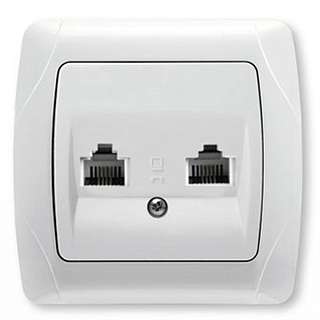 картинка Розетка телефонная 2-ая белая Viko Carmen от интернет-магазина К1-СТРОЙ