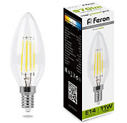 картинка Лампа светодиодная филаментная E14 11W 4000K LB-713 38008 Feron от интернет-магазина К1-СТРОЙ