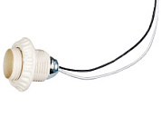 картинка Патрон для ламп Е27 с кольцом белый с проводом от интернет-магазина К1-СТРОЙ