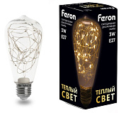 картинка Лампа светодиодная 3W E27 2700K ST64 LB 380 41674 Feron от интернет-магазина К1-СТРОЙ