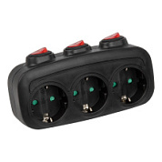 картинка Разветвитель сетевой с выключателем. с-з. 3 гнезда. 16А. 3500Вт. Черный. S-GES3-16OB BLACK Uniel от интернет-магазина К1-СТРОЙ