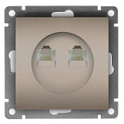 картинка Компьютерная двухместная розетка серия "Афина" с/у, 1а, RJ45, шампань еврослот А1086-Br UNIVersal от интернет-магазина К1-СТРОЙ
