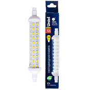 картинка Лампа светодиодная LED-J118-12W-4000K-R7s-CL PLZ06WH прозрачная белый свет 4000К ТМ Uniel от интернет-магазина К1-СТРОЙ