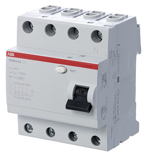 картинка УЗО FH204AC 4P 63А 30mA  AC ABB от интернет-магазина К1-СТРОЙ