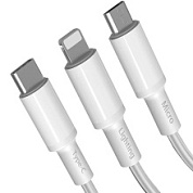 картинка Кабель USB<-->Lightning/Type-C/microUSB 1.2м EC-IMC024 белый EARLDOM от интернет-магазина К1-СТРОЙ