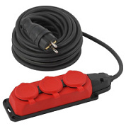 картинка Удлинитель силовой UK-3e-3x1,5-10m-IP44(KG) с заземлением 3 розетки каучук 10м КГ 3х1,5мм2 IP44 ЭРА от интернет-магазина К1-СТРОЙ