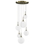 картинка 813061 (MD5081A-6EB)  Люстра GLOBO 6х40W  E14 electroplating bronze/white (в комплекте) от интернет-магазина К1-СТРОЙ