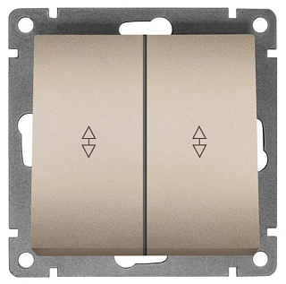 картинка Выключатель 2-клавишный 10А проходной Шампань А0026-Br Universal Афина от интернет-магазина К1-СТРОЙ