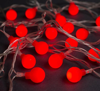 картинка Гирлянда шар красный, прозрачный шнур 100L 9м от интернет-магазина К1-СТРОЙ