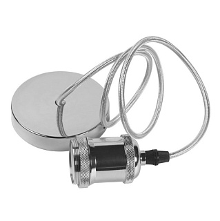 картинка Патрон для ламп со шнуром E27 1м хром от интернет-магазина К1-СТРОЙ