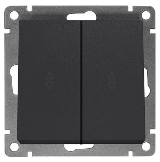 картинка Выключатель 2-клавишный 10А проходной графит А0026-Gr Universal Афина от интернет-магазина К1-СТРОЙ