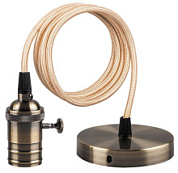 картинка Патрон для ламп LH129 со шнуром 1м 230V E27 черное золото, 22366 Feron от интернет-магазина К1-СТРОЙ