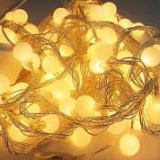 картинка Гирлянда шар теплый, прозрачный шнур 100L 9м от интернет-магазина К1-СТРОЙ