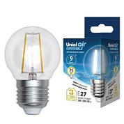 картинка Лампа светодиодная диммируемая LED-G45-9W-4000K-E27-CL-DIM GLA01TR Uniel от интернет-магазина К1-СТРОЙ