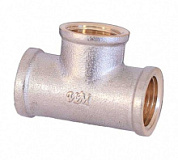картинка Тройник 1" г/г/г (ник/латунь), Wm*T1F*F*F WaterMark от интернет-магазина К1-СТРОЙ
