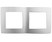 картинка Рамка на 2 поста, 12-5002-03 алюминий ЭРА от интернет-магазина К1-СТРОЙ