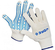 картинка Перчатки хлопчатобумажные с защитой от скольжения (размер L-XL) 11452-XL "Эксперт-протектор" Зубр от интернет-магазина К1-СТРОЙ