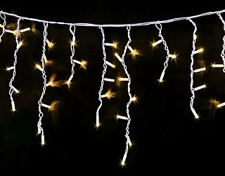 картинка Гирлянда светодиодная бахрома теплый 6м х 40см белый шнур от интернет-магазина К1-СТРОЙ