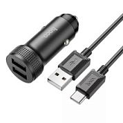 картинка Автомобильное зарядное устройство Level 2xUSB, 2.4A черный Z49 HOCO от интернет-магазина К1-СТРОЙ