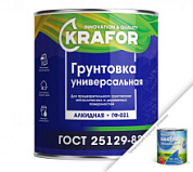 картинка Грунтовка по дереву и металлу серый ГФ-021 0,8 кг KRAFOR от интернет-магазина К1-СТРОЙ