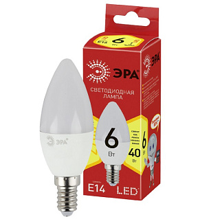 картинка Лампа светодиодная свеча ЭКО 6w E14 2700k Led ЭРА от интернет-магазина К1-СТРОЙ