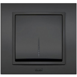 картинка Выключатель 1-клавишный с подсветкой черный El-Bi от интернет-магазина К1-СТРОЙ