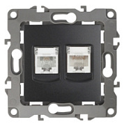 картинка Розетка комбинированная RJ45+RJ11, 12-3109-05 антрацит ЭРА от интернет-магазина К1-СТРОЙ