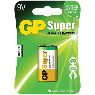 картинка Батарейка Super Alkaline 9V крона GP от интернет-магазина К1-СТРОЙ