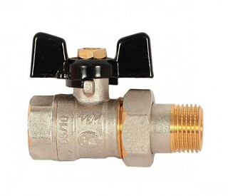 картинка Кран шаровый Американка 1/2" черная ручка WaterMark от интернет-магазина К1-СТРОЙ