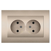 картинка Розетка 2-ая серия "Афина" шампань б/з 16A-250В IP20, А0102-Br UNIVersal от интернет-магазина К1-СТРОЙ