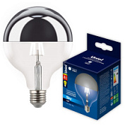 картинка Лампа светодиодная форма шар LED-G125-4W-4000K-E27-CL MIRROR-CHROME PLS02WH прозрачная колба с зеркальным отражателем. Серия Sky. Белый свет 4000K ТМ Uniel от интернет-магазина К1-СТРОЙ
