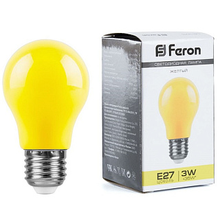 картинка Лампа светодиодная желтая E27 3W LB-375 Feron от интернет-магазина К1-СТРОЙ
