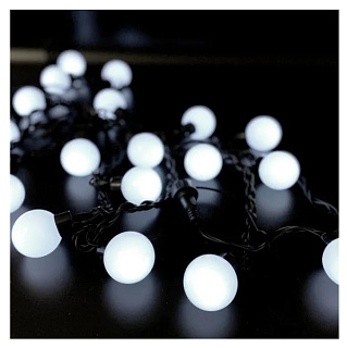 картинка Светодиодная гирлянда холодный свет 100L черный шнур 5м от интернет-магазина К1-СТРОЙ